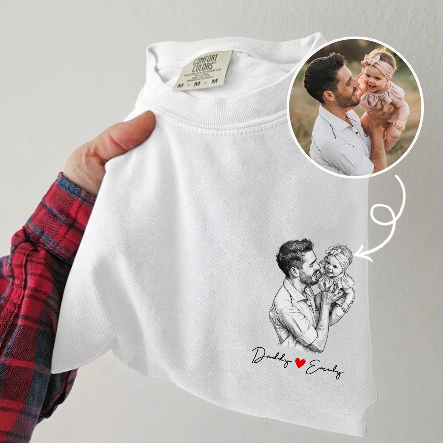 Custom Dad Shirt, Fathers Day Photo Shirt Gifts for Dad, Personalized Dad Portrait Shirt, Gifts for Husband