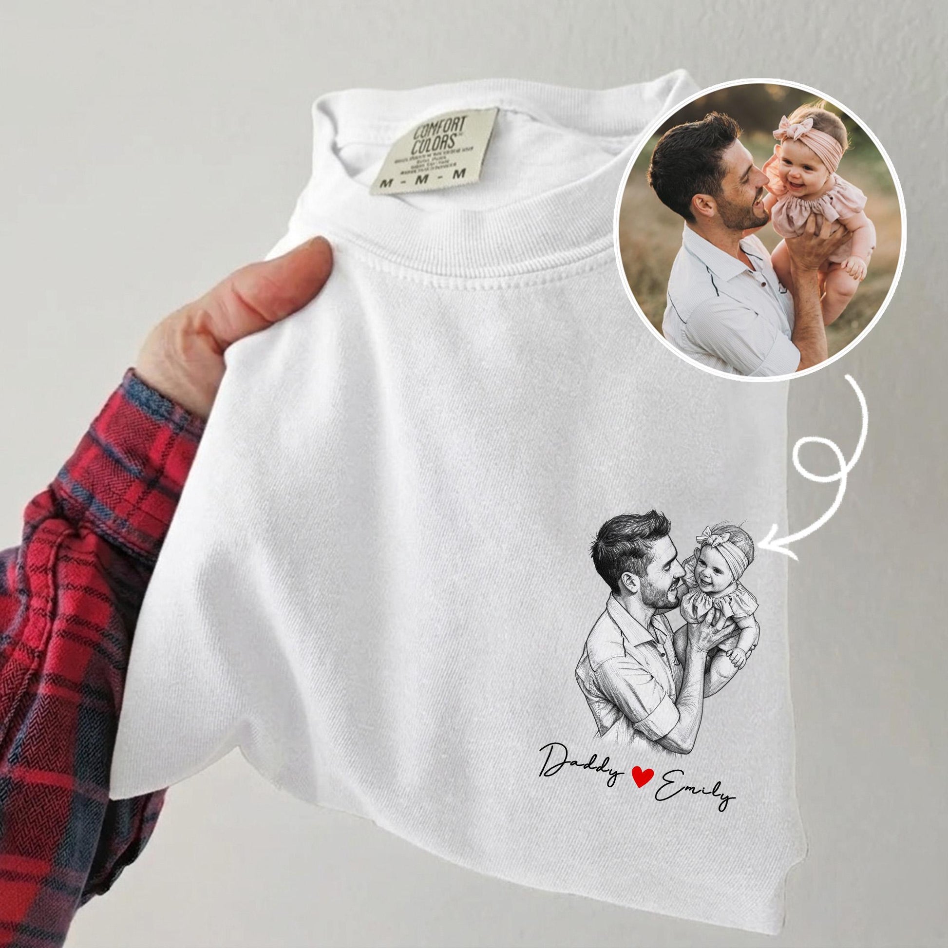 Custom Dad Shirt, Fathers Day Photo Shirt Gifts for Dad, Personalized Dad Portrait Shirt, Gifts for Husband