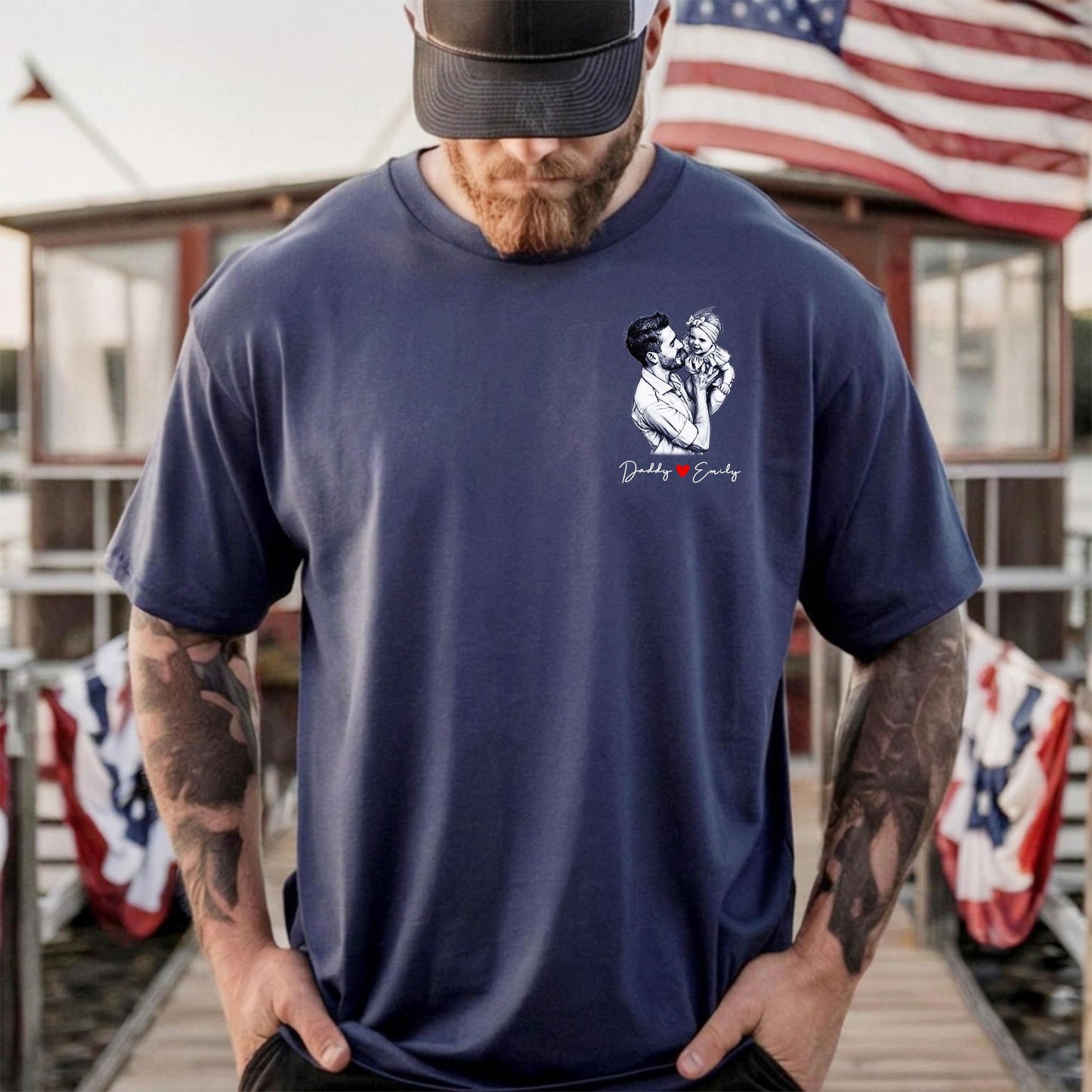 Custom Dad Shirt, Fathers Day Photo Shirt Gifts for Dad, Personalized Dad Portrait Shirt, Gifts for Husband