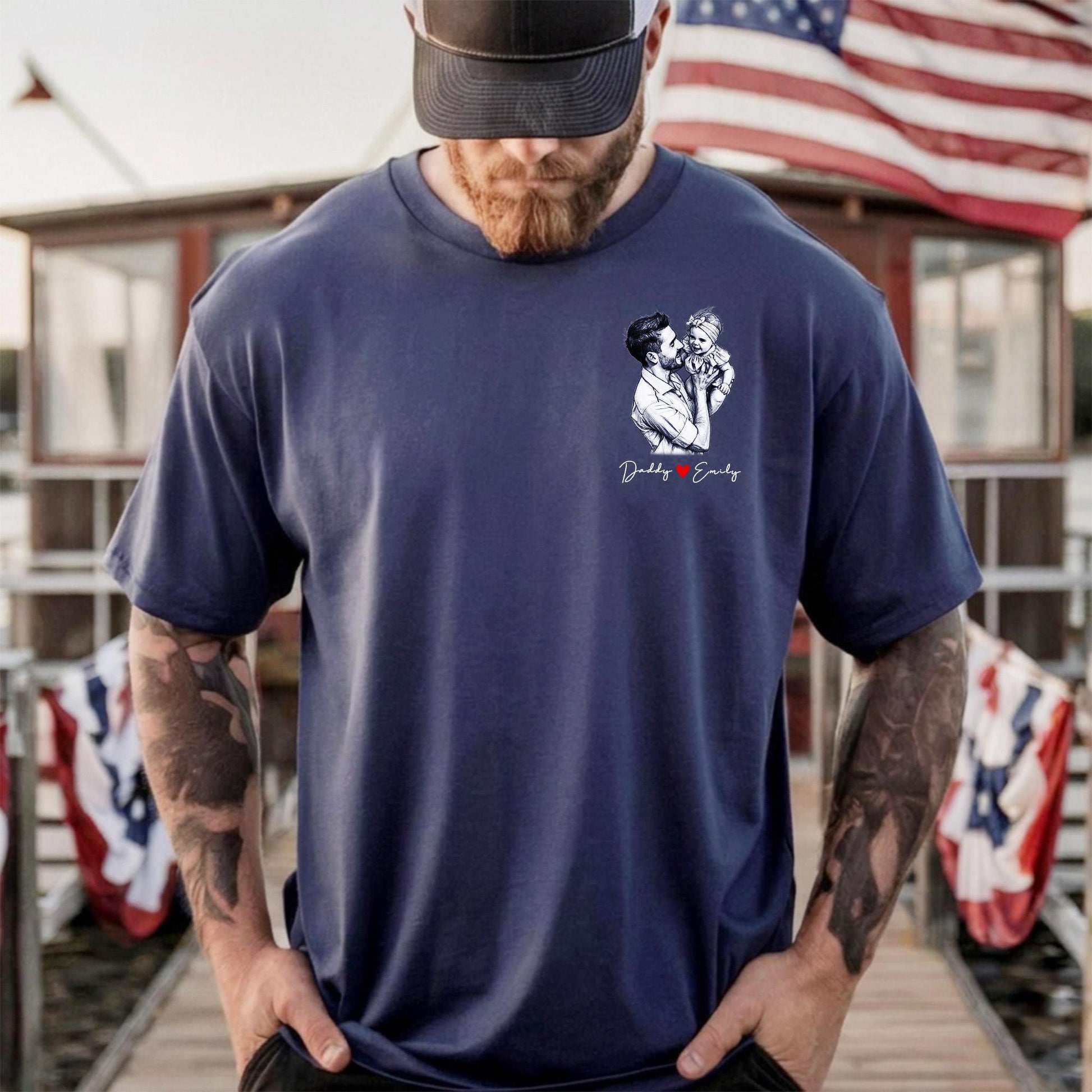 Custom Dad Shirt, Fathers Day Photo Shirt Gifts for Dad, Personalized Dad Portrait Shirt, Gifts for Husband