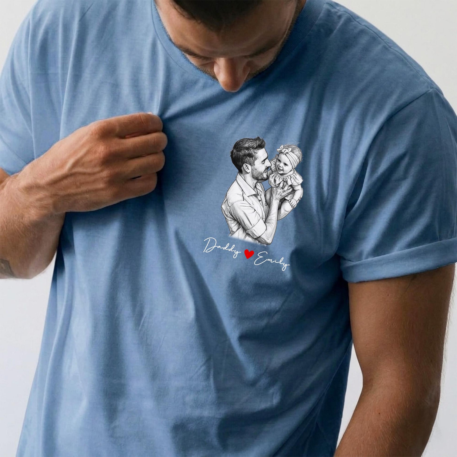 Custom Dad Shirt, Fathers Day Photo Shirt Gifts for Dad, Personalized Dad Portrait Shirt, Gifts for Husband