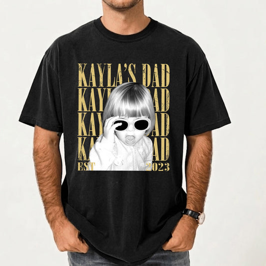 Personalized Vintage Photo Dad Shirt, Custom Kid Photo Shirt for Dad, Father's Day Gift for Husband, Dad Gift From Daughter Son